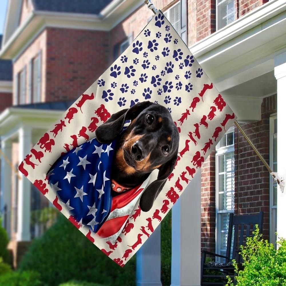 Dachshund Dog 4th July American Flag, Dachshund Dog Independence Day American Flag, Fourth Of July American Flag, Happy 4th Of July American Flag - Amzanimalsgift