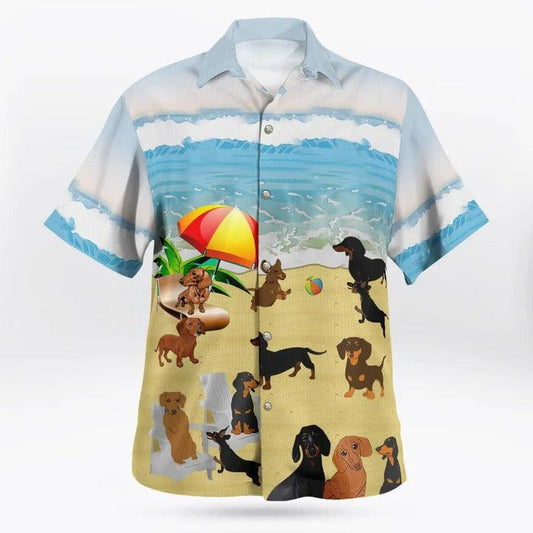 Dachshund Hawaii Shirt - Summer Beach Hawaii Shirt Aloha Shirt - Perfect Gift For Friend, Family - Amzanimalsgift