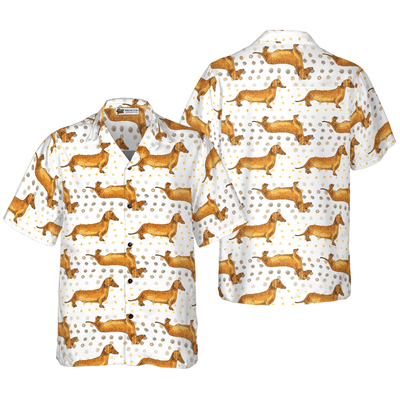 Dachshund Hawaiian Shirt, Cute Dachshund Aloha Shirt For Men - Perfect Gift For Dachshund Lovers, Husband, Boyfriend, Friend, Family - Amzanimalsgift