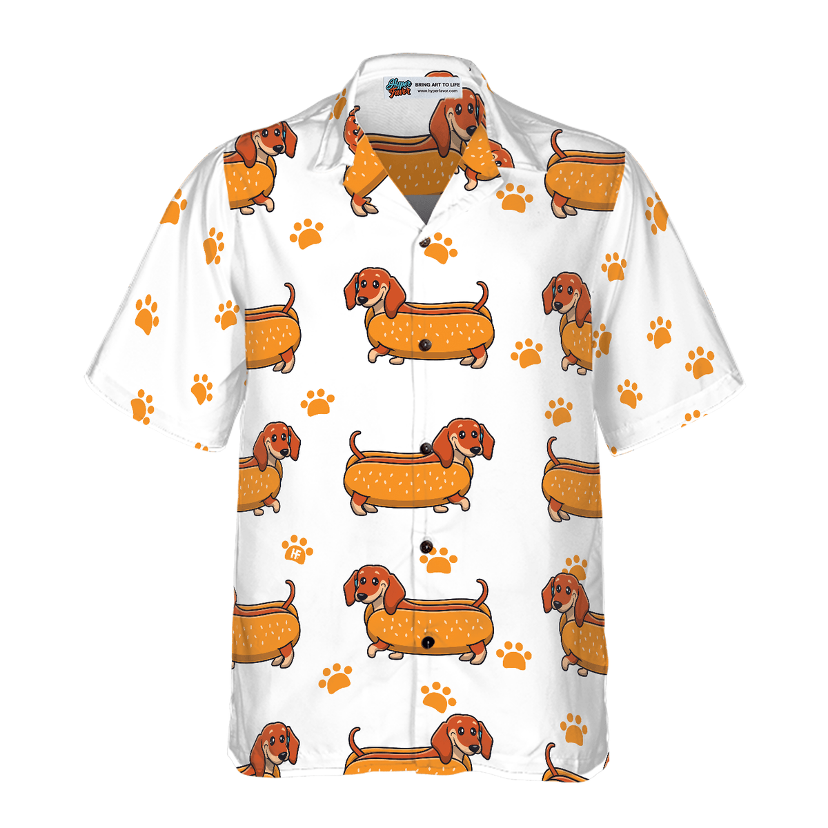 Dachshund Hawaiian Shirt, Real Hotdog Dachshund Aloha Shirt For Men - Perfect Gift For Dachshund Lovers, Husband, Boyfriend, Friend, Family - Amzanimalsgift