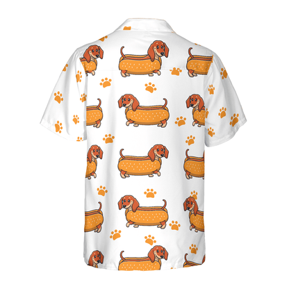 Dachshund Hawaiian Shirt, Real Hotdog Dachshund Aloha Shirt For Men - Perfect Gift For Dachshund Lovers, Husband, Boyfriend, Friend, Family - Amzanimalsgift