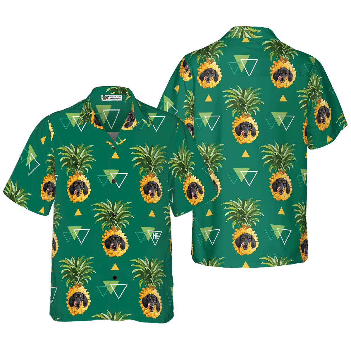 Dachshund Hawaiian Shirt, Tropical Fruit, Pineapple Aloha Shirt For Men - Perfect Gift For Dachshund Lover, Husband, Boyfriend, Friend, Family - Amzanimalsgift