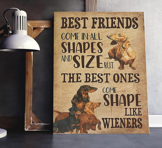 Dachshund Portrait Canvas - Dachshund Best Friends Come In All Shapes And Size But The Best Ones Portrait Canvas- Gift For Dachshund Owner, Dog Lovers - Amzanimalsgift