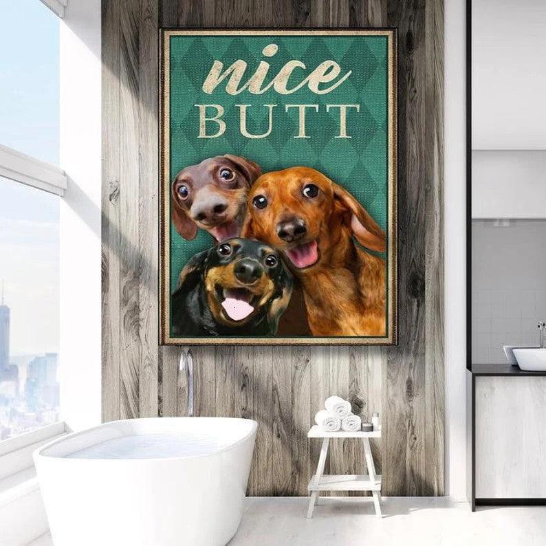 Dachshund Portrait Canvas - Dachshund Dog Nice Butt Canvas - Gift For Dog Lover, Family, Friends - Amzanimalsgift