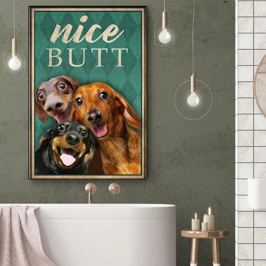 Dachshund Portrait Canvas - Funny Dachshund Dog Nice Butt Portrait Canvas -Best Gift For Dog Lovers, Family, Friends, Dachshund Lovers - Amzanimalsgift