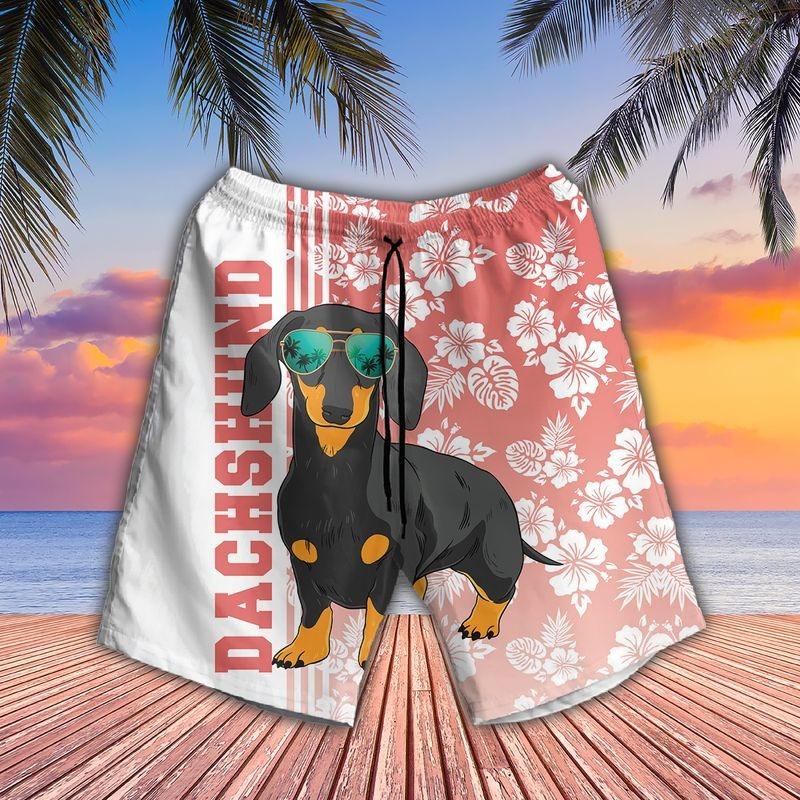 Dachshunds Aloha Hawaiian Shirt - Tropical Leaves Hawaiian Shirt, Dachshunds Sunglass Hawaiian Shirt For Men & Women, Dachshunds Lover - Amzanimalsgift