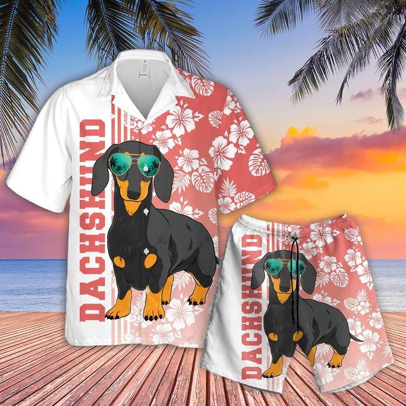 Dachshunds Aloha Hawaiian Shirt - Tropical Leaves Hawaiian Shirt, Dachshunds Sunglass Hawaiian Shirt For Men & Women, Dachshunds Lover - Amzanimalsgift