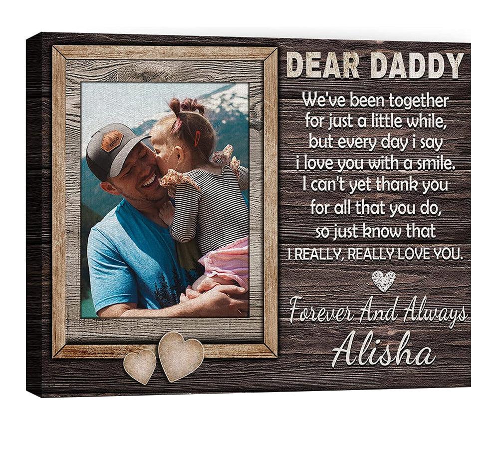 Dad Custom Canvas, Personalized Dear Daddy Canvas, Father’s Day Gift For Grandpa, Daddy, Papa, Present For Dad Husband From Son Daughter Wife - Amzanimalsgift