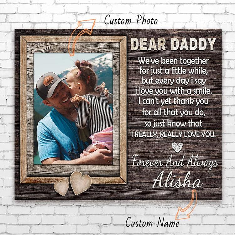 Dad Custom Canvas, Personalized Dear Daddy Canvas, Father’s Day Gift For Grandpa, Daddy, Papa, Present For Dad Husband From Son Daughter Wife - Amzanimalsgift