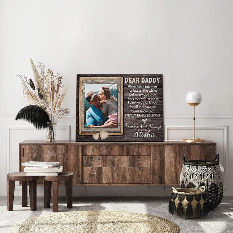 Dad Custom Canvas, Personalized Dear Daddy Canvas, Father’s Day Gift For Grandpa, Daddy, Papa, Present For Dad Husband From Son Daughter Wife - Amzanimalsgift