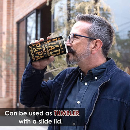 Dad US Independence Day Can Cooler Tumbler, Papa Bear Vintage American Flag Cooler Tumbler, Father's Day Gifts for Dad from Daughter Son - Amzanimalsgift