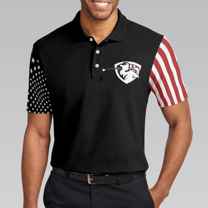 Dark Theme American Flag Men Polo Shirt, Let's Par Tee Short Sleeve Golf Polo Shirt, Patriotic Golf Shirt For Men - Amzanimalsgift