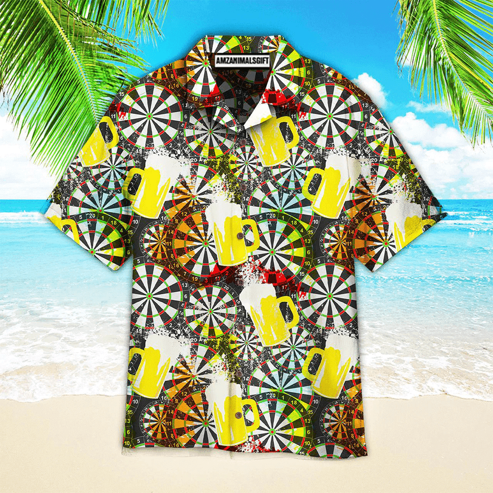 Darts Aloha Hawaiian Shirts For Summer, Darts And Beer Dartboard Hawaiian Shirt For Men Women, Gift For Friend, Darts Lovers, Team, Darts Players - Amzanimalsgift