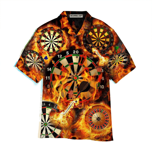 Darts Aloha Hawaiian Shirts For Summer, Flame Dartboard Hawaiian Shirt For Men Women, Gift For Friend, Darts Lovers, Team, Darts Players - Amzanimalsgift