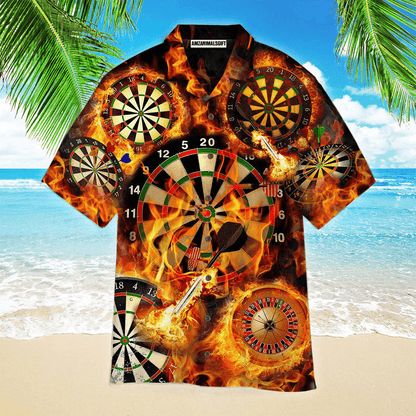 Darts Aloha Hawaiian Shirts For Summer, Flame Dartboard Hawaiian Shirt For Men Women, Gift For Friend, Darts Lovers, Team, Darts Players - Amzanimalsgift