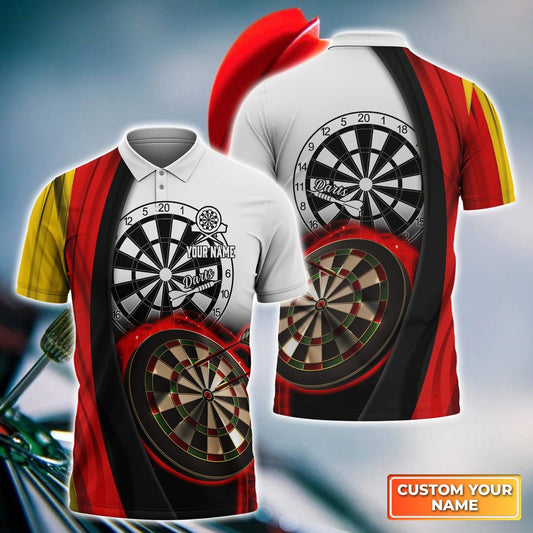 Darts Custom Name Men Polo Shirt, Germany Flag Dartboard Personalized Men Polo Shirt Gift For Darts Lovers, Friend, Darts Team Player - Amzanimalsgift