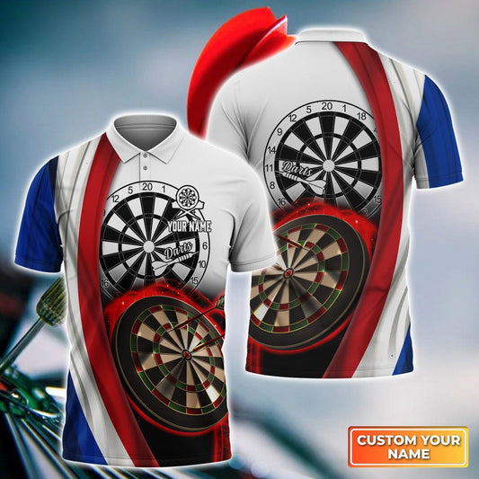 Darts Custom Name Men Polo Shirt, Netherlands Flag Dartboard Personalized Men Polo Shirt Gift For Darts Lovers, Friend, Darts Team Player - Amzanimalsgift