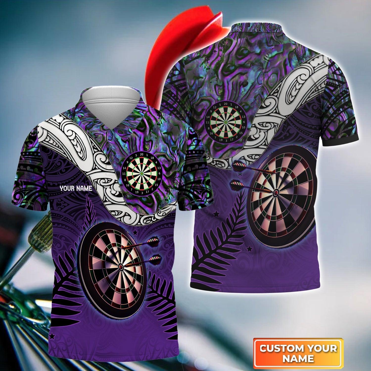 Darts Custom Name Men Polo Shirt, Tattoo Maori Darts Dartboard Personalized Men Polo Shirt Gift For Darts Lovers, Friend, Darts Team Player - Amzanimalsgift