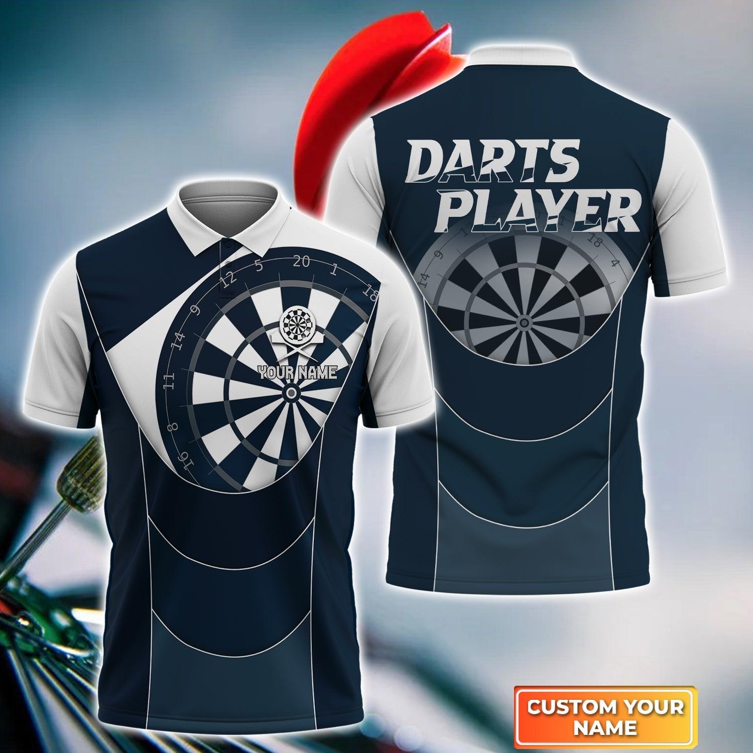 Darts Custom Name Men Polo Shirt, Throwing Bullseye Dartboard Personalized Men Polo Shirt Gift For Darts Lovers, Friend, Team Player - Amzanimalsgift