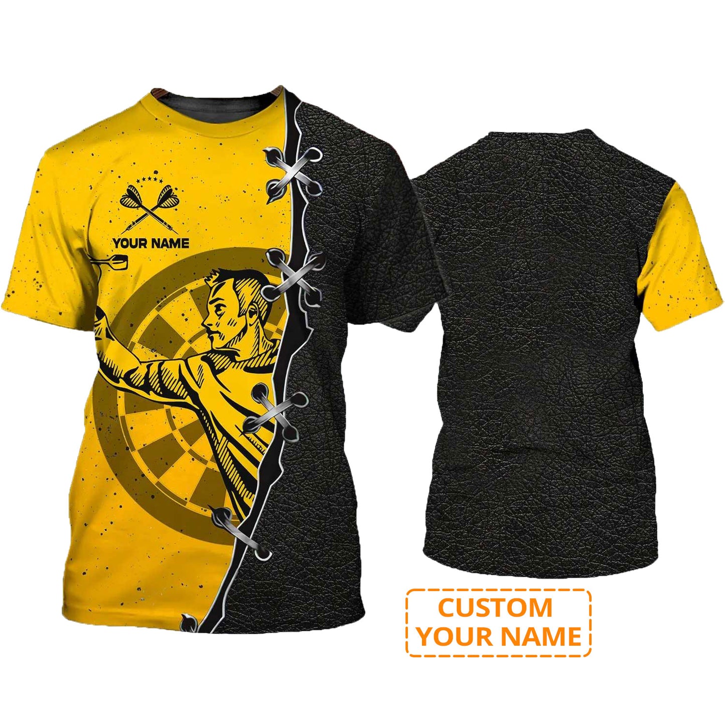 Darts Custom Name T Shirt, Playing Darts Man Personalized Name T-Shirt For Men Women - Gift For Darts Lovers, Dart Team, Darts Player