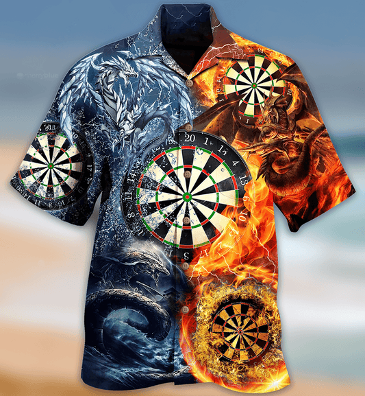 Darts Dragon Aloha Hawaiian Shirt For Summer, Dragon Ice And Fire Love Life Style Hawaiian Shirts Outfit For Men Women, Dragon Lovers - Amzanimalsgift