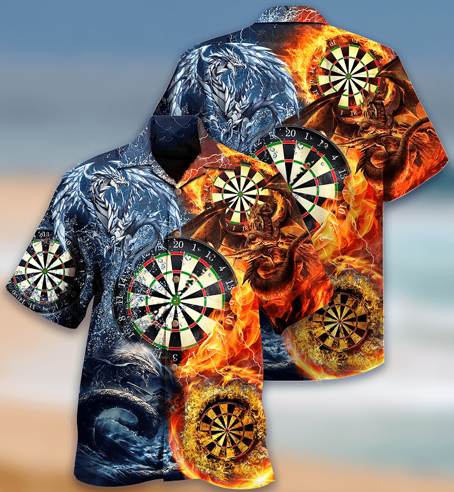 Darts Dragon Aloha Hawaiian Shirt For Summer, Dragon Ice And Fire Love Life Style Hawaiian Shirts Outfit For Men Women, Dragon Lovers - Amzanimalsgift