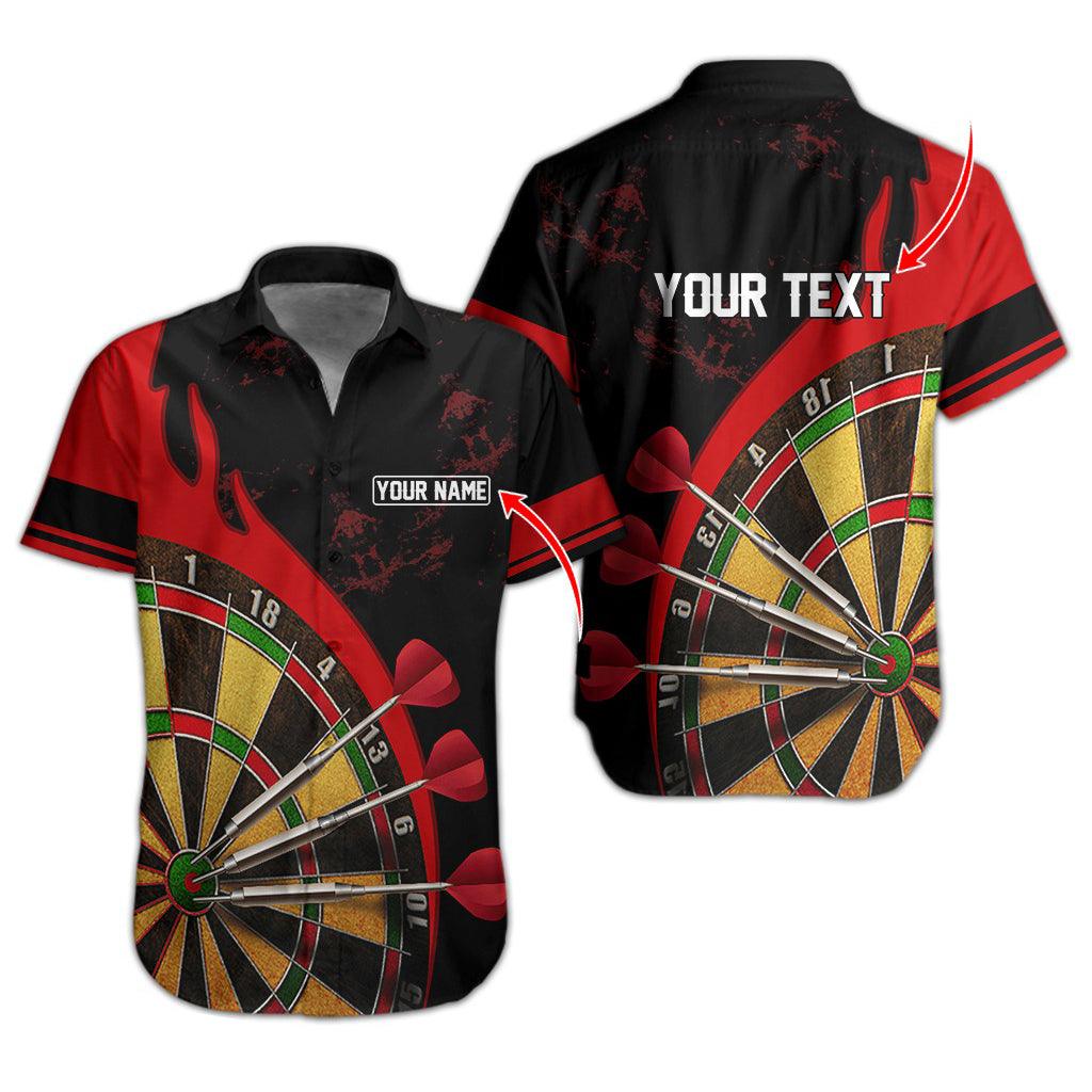 Darts Hawaiian Shirt Custom Name, Dartboard Uniforms Personalized Aloha Hawaiian Shirts - Gift For Darts Lovers, Friend, Family - Amzanimalsgift