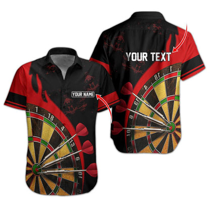 Darts Hawaiian Shirt Custom Name, Dartboard Uniforms Personalized Aloha Hawaiian Shirts - Gift For Darts Lovers, Friend, Family - Amzanimalsgift