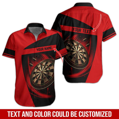 Darts Hawaiian Shirt Custom Name, Dartboard Uniforms Personalized Aloha Hawaiian Shirts - Gift For Darts Lovers, Friend, Family - Amzanimalsgift