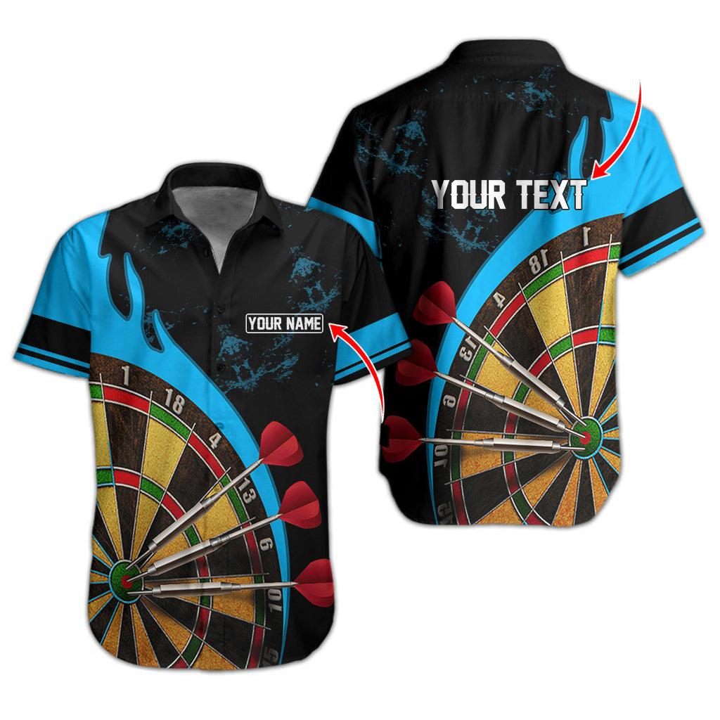 Darts Hawaiian Shirt Custom Name, Dartboard Uniforms Personalized Aloha Hawaiian Shirts - Gift For Darts Lovers, Friend, Family - Amzanimalsgift