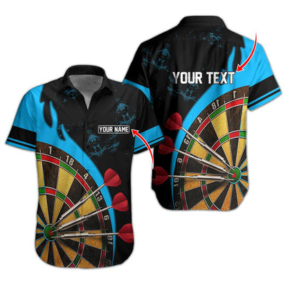 Darts Hawaiian Shirt Custom Name, Dartboard Uniforms Personalized Aloha Hawaiian Shirts - Gift For Darts Lovers, Friend, Family - Amzanimalsgift