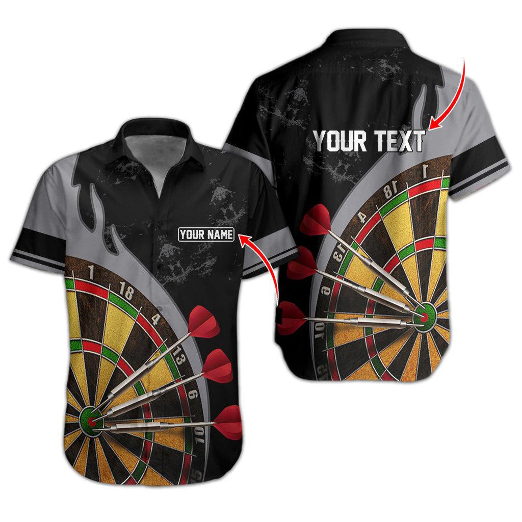 Darts Hawaiian Shirt Custom Name, Dartboard Uniforms Personalized Aloha Hawaiian Shirts - Gift For Darts Lovers, Friend, Family - Amzanimalsgift