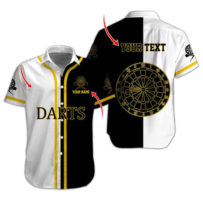Darts Hawaiian Shirt Custom Name, Dartboard Uniforms Personalized Aloha Hawaiian Shirts - Gift For Darts Lovers, Friend, Family - Amzanimalsgift