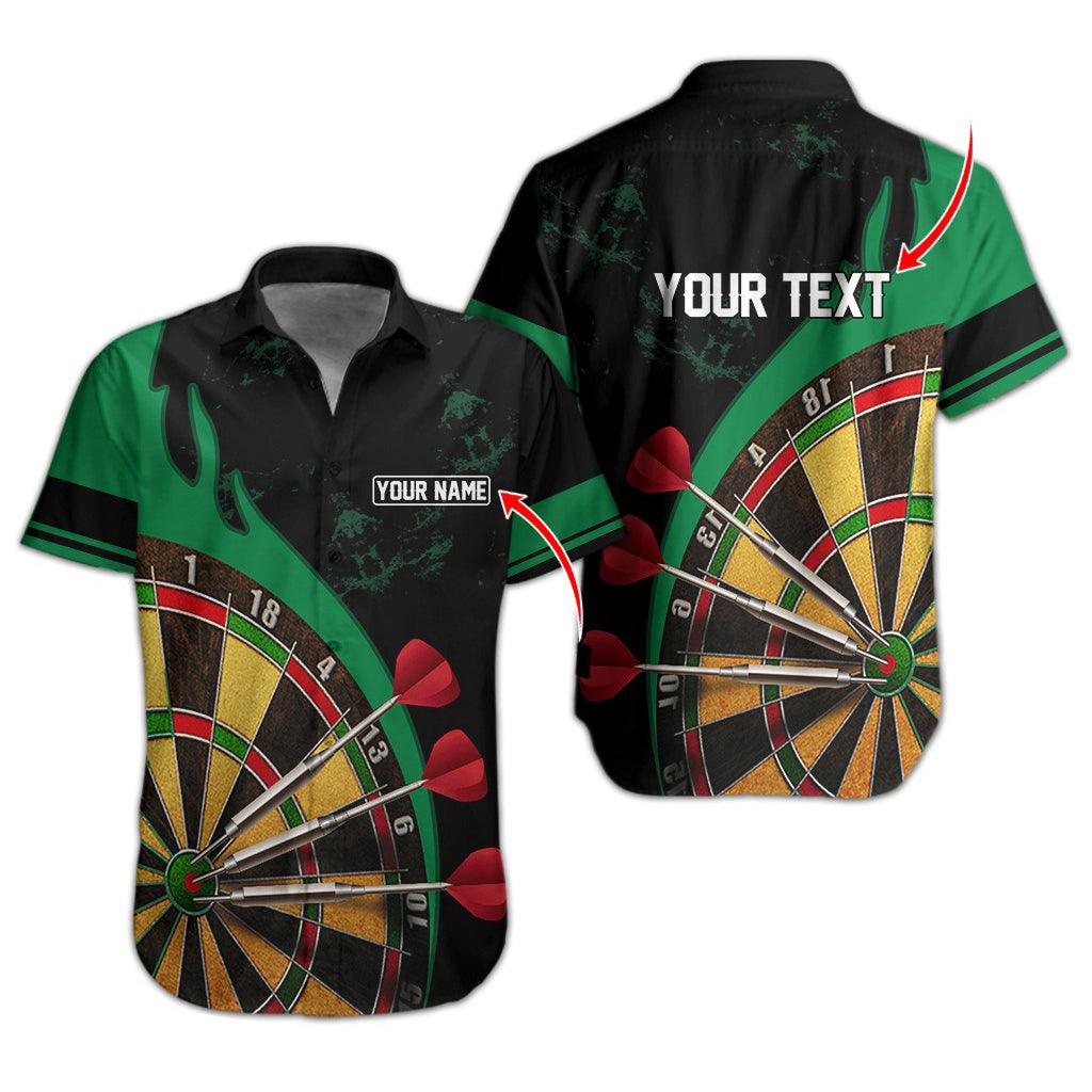 Darts Hawaiian Shirt Custom Name, Dartboard Uniforms Personalized Aloha Hawaiian Shirts - Gift For Darts Lovers, Friend, Family - Amzanimalsgift
