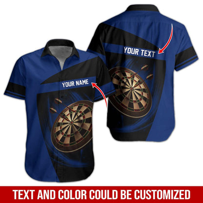 Darts Hawaiian Shirt Custom Name, Dartboard Uniforms Personalized Aloha Hawaiian Shirts - Gift For Darts Lovers, Friend, Family - Amzanimalsgift