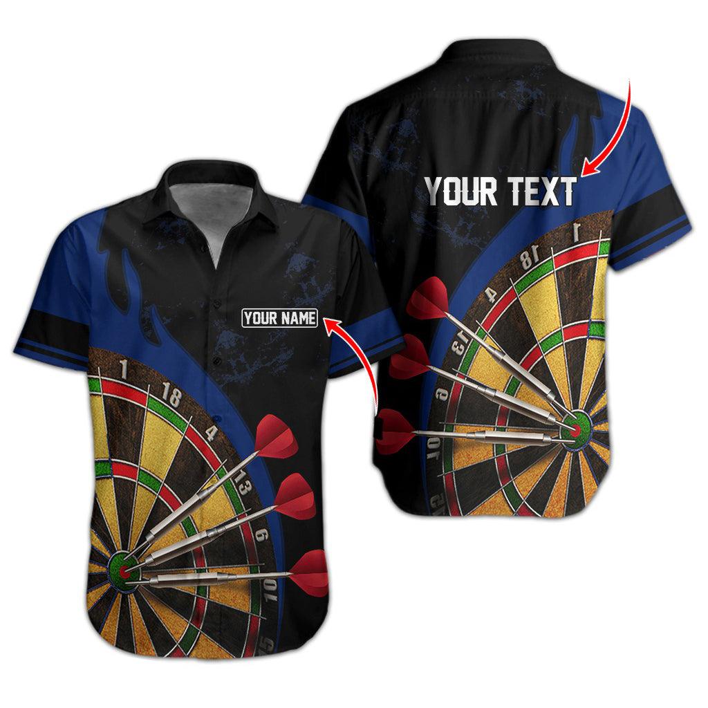Darts Hawaiian Shirt Custom Name, Dartboard Uniforms Personalized Aloha Hawaiian Shirts - Gift For Darts Lovers, Friend, Family - Amzanimalsgift