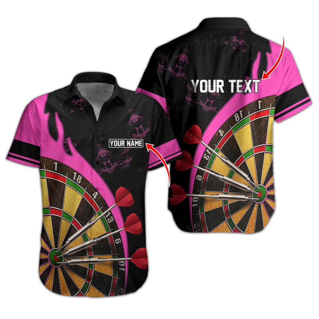 Darts Hawaiian Shirt Custom Name, Dartboard Uniforms Personalized Aloha Hawaiian Shirts - Gift For Darts Lovers, Friend, Family - Amzanimalsgift