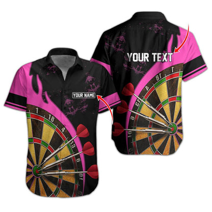 Darts Hawaiian Shirt Custom Name, Dartboard Uniforms Personalized Aloha Hawaiian Shirts - Gift For Darts Lovers, Friend, Family - Amzanimalsgift