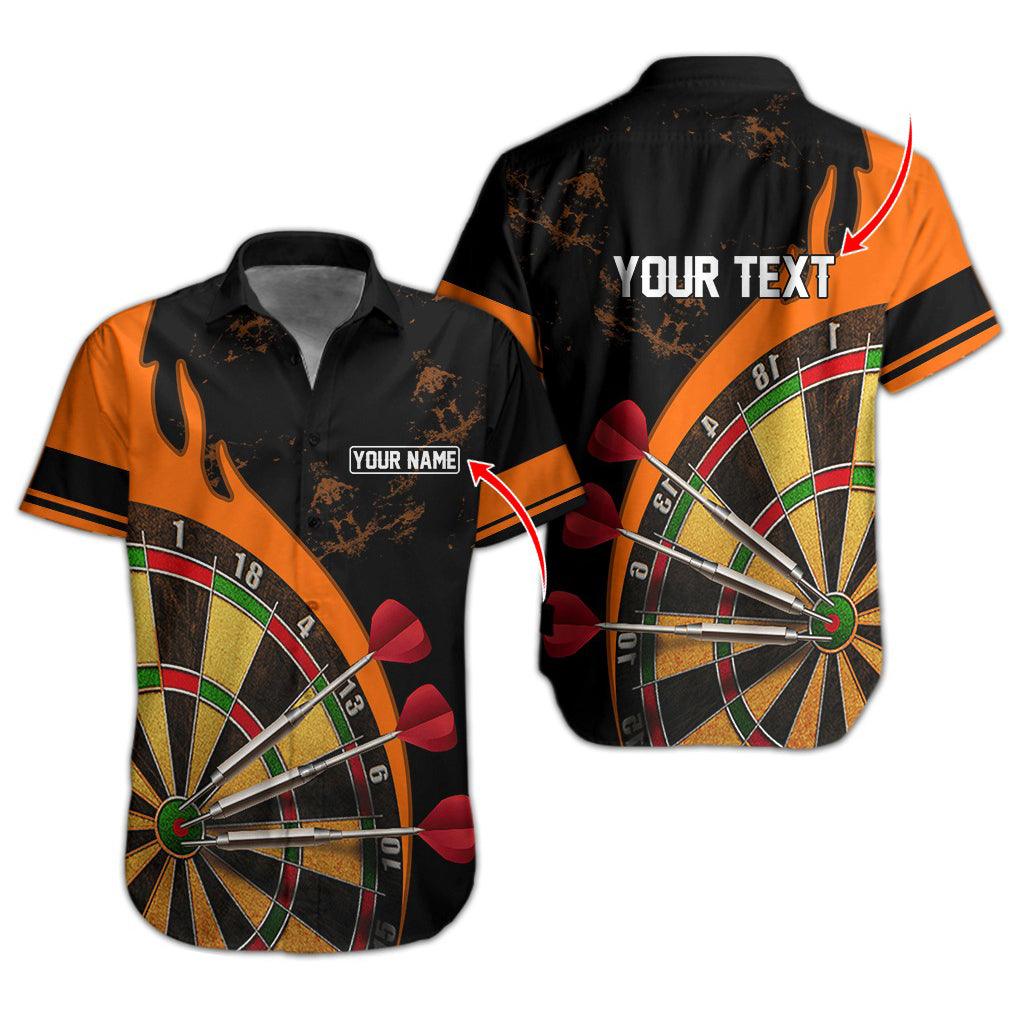 Darts Hawaiian Shirt Custom Name, Dartboard Uniforms Personalized Aloha Hawaiian Shirts - Gift For Darts Lovers, Friend, Family - Amzanimalsgift