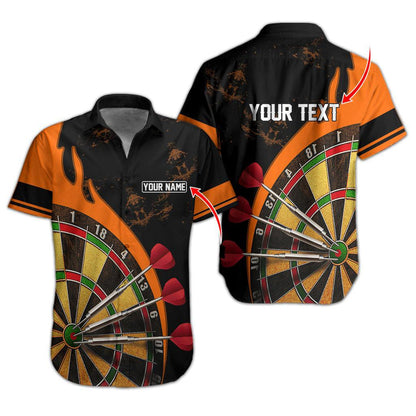 Darts Hawaiian Shirt Custom Name, Dartboard Uniforms Personalized Aloha Hawaiian Shirts - Gift For Darts Lovers, Friend, Family - Amzanimalsgift