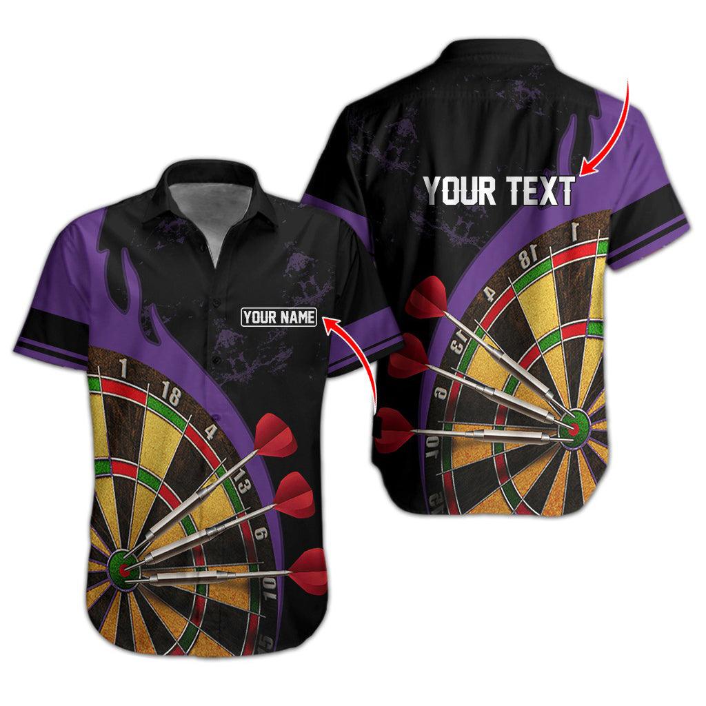 Darts Hawaiian Shirt Custom Name, Dartboard Uniforms Personalized Aloha Hawaiian Shirts - Gift For Darts Lovers, Friend, Family - Amzanimalsgift