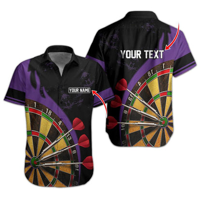 Darts Hawaiian Shirt Custom Name, Dartboard Uniforms Personalized Aloha Hawaiian Shirts - Gift For Darts Lovers, Friend, Family - Amzanimalsgift
