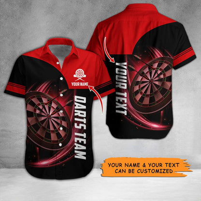 Darts Hawaiian Shirt Custom Name, Darts Team Is My Life Personalized Aloha Hawaiian Shirts For Summer - Gift For Darts Lovers, Friend, Family - Amzanimalsgift