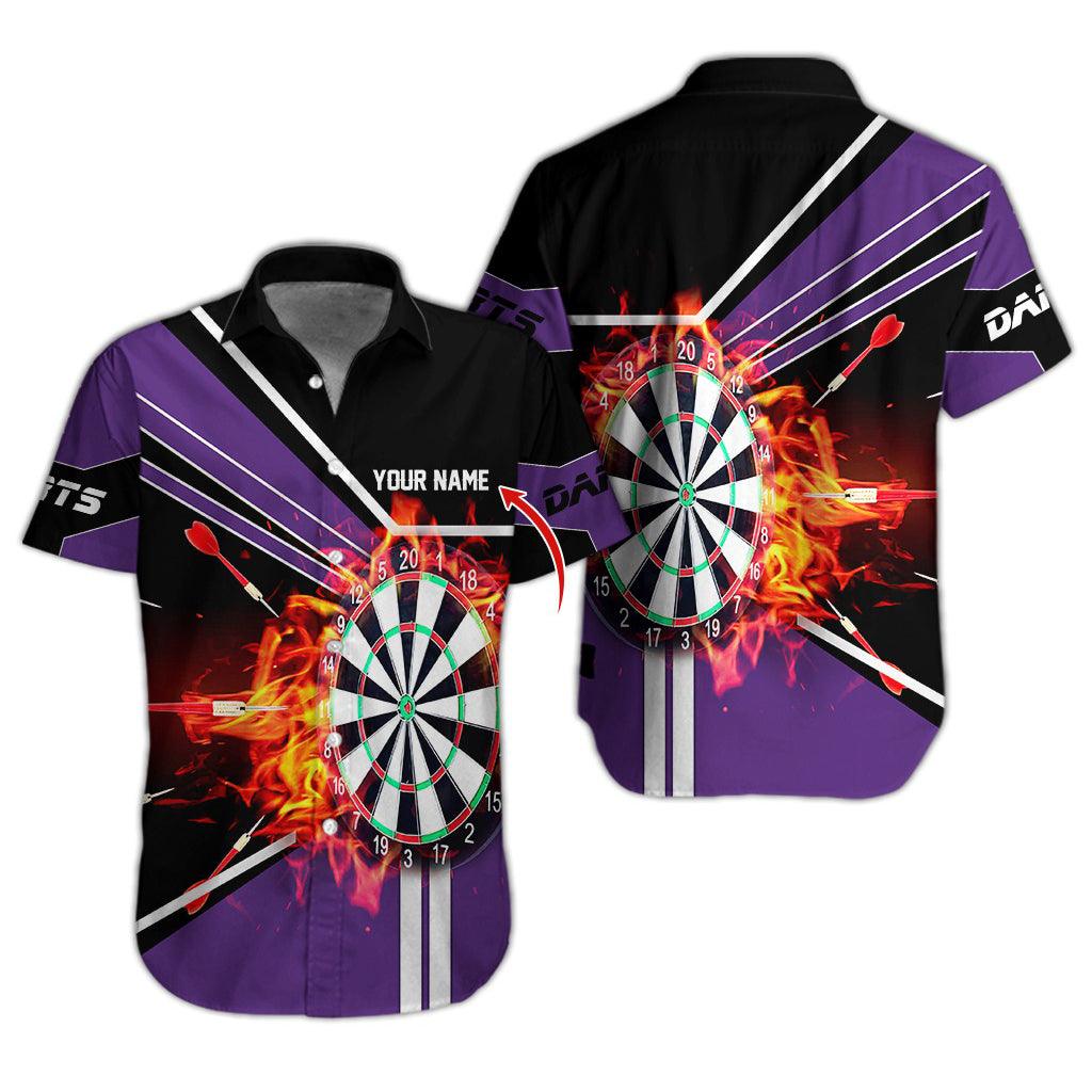 Darts Hawaiian Shirt Custom Name, Darts Uniforms Personalized Aloha Hawaiian Shirts - Gift For Darts Lovers, Friend, Family - Amzanimalsgift