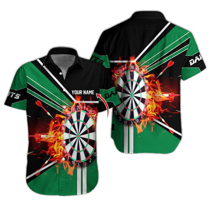 Darts Hawaiian Shirt Custom Name, Darts Uniforms Personalized Aloha Hawaiian Shirts - Gift For Darts Lovers, Friend, Family - Amzanimalsgift