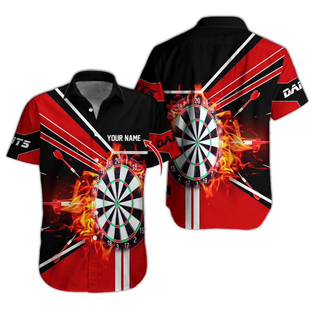 Darts Hawaiian Shirt Custom Name, Darts Uniforms Personalized Aloha Hawaiian Shirts - Gift For Darts Lovers, Friend, Family - Amzanimalsgift