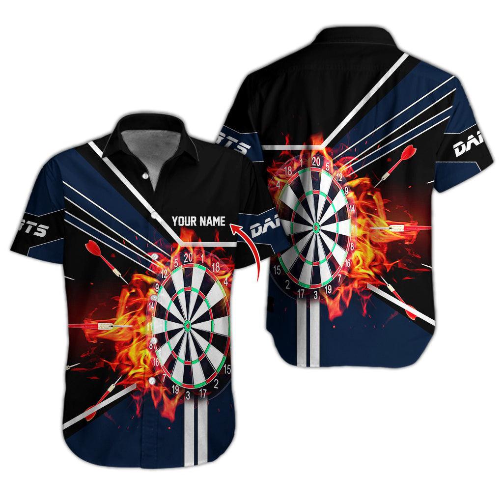Darts Hawaiian Shirt Custom Name, Darts Uniforms Personalized Aloha Hawaiian Shirts - Gift For Darts Lovers, Friend, Family - Amzanimalsgift