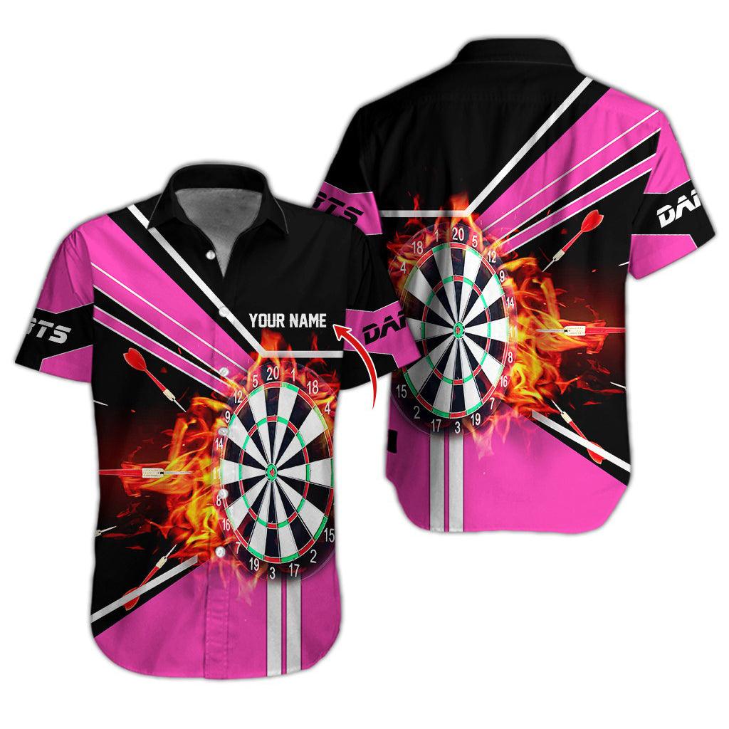 Darts Hawaiian Shirt Custom Name, Darts Uniforms Personalized Aloha Hawaiian Shirts - Gift For Darts Lovers, Friend, Family - Amzanimalsgift