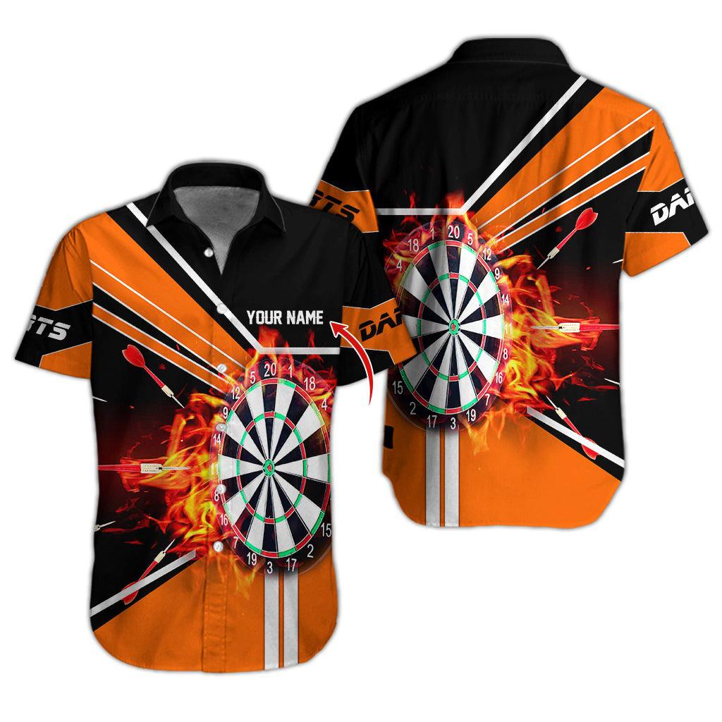 Darts Hawaiian Shirt Custom Name, Darts Uniforms Personalized Aloha Hawaiian Shirts - Gift For Darts Lovers, Friend, Family - Amzanimalsgift