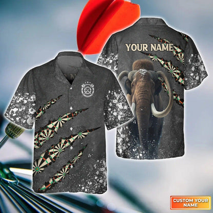 Darts Hawaiian Shirt Custom Name, Mamut Darts Personalized Aloha Hawaiian Shirts - Gift For Friend, Family - Amzanimalsgift